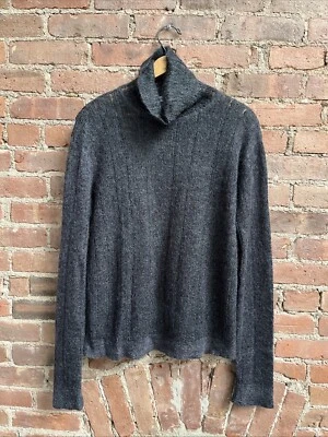 Vintage Emporio Armani Men’s Sweater, Sz 52, Charcoal Wool/Mohair, Opaque Italy - Image 1 of 4