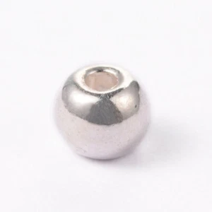 Tibetan Silver Spacer Beads Smooth Round 4mm Diameter Solid 50pcs - Picture 1 of 2