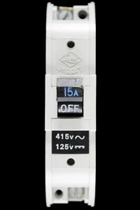 LUPUS 15 AMP MCB CIRCUIT BREAKER MIDGET WHITE - Picture 1 of 6