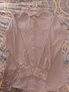 Mizzen + Main Large Mens Shirt Geometric Leeward Trim Fit Long Sleeve Preppy - Picture 1 of 4