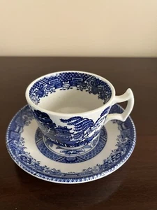 Wood and Sons Blue Willow Demitasse Cup And Saucer - Picture 1 of 3