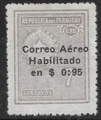1929 PARAGUAY AIR MAIL SC#C13🔥 🔥MLH OG VF - Image 1 of 2
