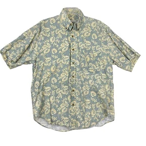 Bugle Boy Company Men's Size Medium Short Sleeve Tiki Hawaiian Button Up Shirt - Picture 1 of 7