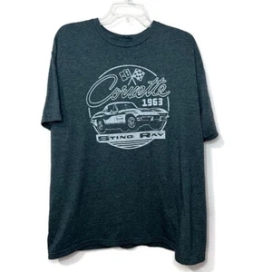 Corvette Stingray GM Chevrolet Size XL T-Shirt Gray Vintage Retro Style 1963 - Picture 1 of 8