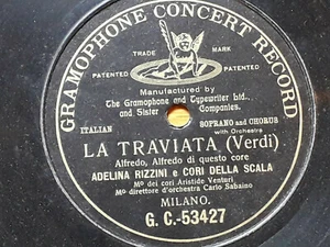 78 giri-10"ADELINA RIZZINI" LA TRAVIATA " GRAMOPHONE CONCERT RECORD, MONOSTAMPA - Picture 1 of 2