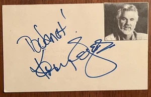 KENNY ROGERS Signed 3X5 white index card - Picture 1 of 2