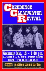 CREEDENCE CLEARWATER REVIVAL REPLICA 1970 CONCERT POSTER - Picture 1 of 1