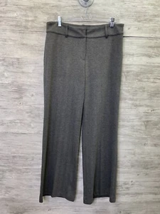 Pantalone J Jill 12 donna grigio gamba larga pantalone a spina di pesce comodo elasticizzato - Foto 1 di 11