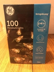 GE Miniature Lights String•A•Long 20.6ft Indoors / Outdoor Clear Ships N 24h - Picture 1 of 2