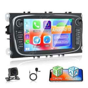 4+64GB CarPlay Android13 Car GPS Navi Radio For Ford Focus Mondeo Galaxy C/S-Max - Picture 1 of 24