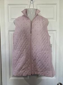 Alia hellrosa Steppweste mit Frontreißverschluss silberne Pailletten Damen 16 - Bild 1 von 8