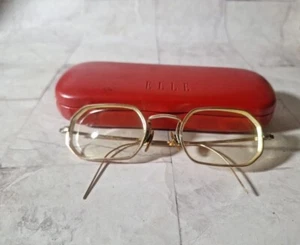Vintage SHURON 12K GF Gold Filled Eyeglasses with Red Ella Case - Picture 1 of 8