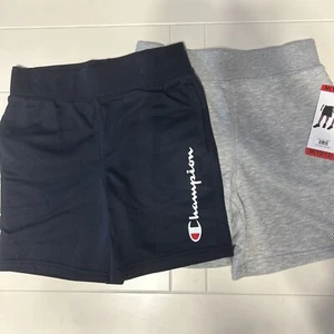 Champion Boys Sweat Shorts M (10/12) Athletic Sports Gym Gray And Blue Set Of 2 - Picture 1 of 6