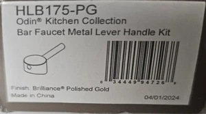 Brizo HLB175-PG Odin Kitchen /Bar Faucet Lever Handle, Polished Gold - Picture 1 of 1