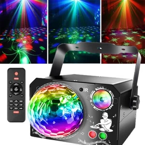 Discokugel Lichteffekt LED Party RGB Bühnenbeleuchtung 4 in 1 mit Fernbedienung - Bild 1 von 14