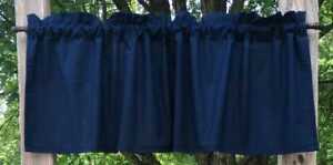Navy Blue Solid Valance Handcrafted RV Camper Kitchen Bath Farmhouse Curtain