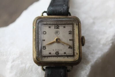 Antik Walzgold double - 20 Mikron - G Rubis  - Handaufzug - läuft nicht - Bild 1 von 4