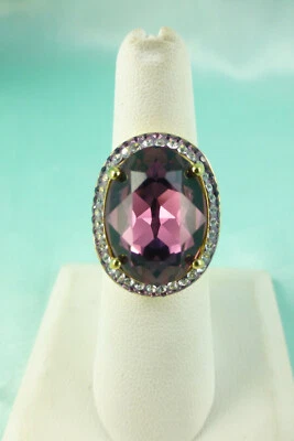 Hermoso Anillo de Moda Amatista Púrpura Talla 6 A BELLEZA Cristal Brilla Calidad Foto 1 de 4