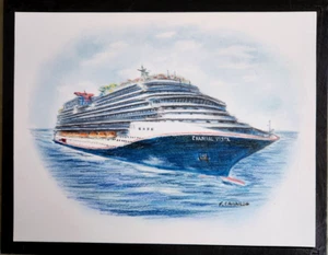 Original Art Work ...ms CARNIVAL  VISTA.. cruise ship...CCL ..2016- new  color - Picture 1 of 1