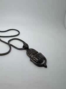 Hip Hop microphone Mask Bling Pendant 2mm 24" Chain Necklace - Picture 1 of 8