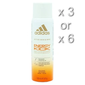 ADIDAS ENERGY KICK COMPRESSED DEODORANT 100ML 3 OR 6 PACK - Picture 1 of 3