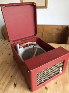 VINTAGE PORTABLE RECORD PLAYER - Valve Amp - BSR UA8 deck (1958/9) Fully working