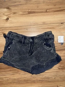 Free People Vintage Slouch Corduroy Shorts Grey Size 2 NWT - Picture 1 of 12