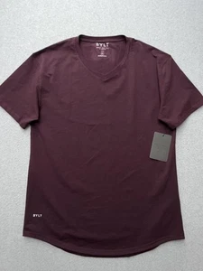 BYLT Shirt Herren XL Burgund Drop-Cut LUX V-Ausschnitt Kurzarm sportliche Passform weich - Bild 1 von 10