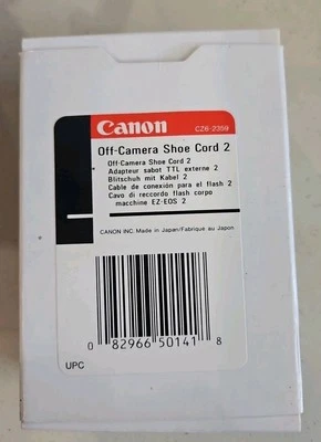 Canon Off Camera Shoe Cord 2 for EOS Film cameras with Canon A-TTL Speedlite - Image 1 of 2