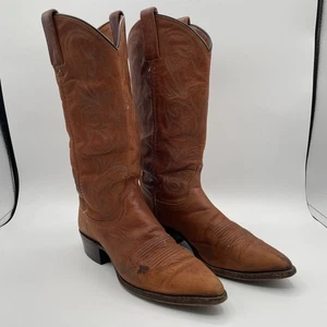 Vintage Dan Post Damengröße 6,5 C cognacbraun Leder Cowboy Cowgirl Westernstiefel - Bild 1 von 8
