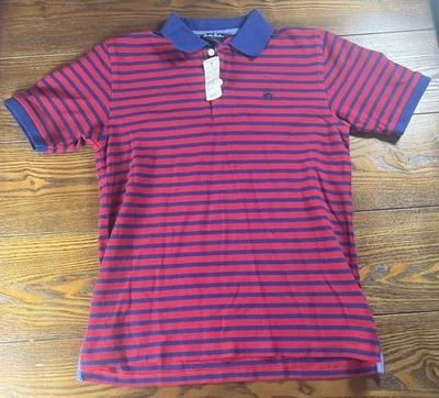 Polo Brooks Brothers Niños Rojo y Azul Marino Rayas Cuello Algodón Manga Corta Polo M Foto 1 de 4