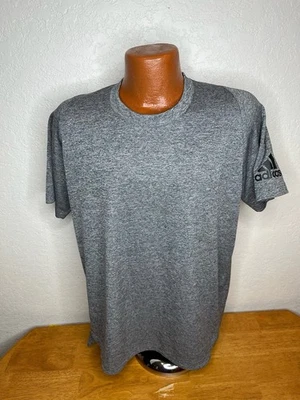 Men's Adidas ClimaLite Running S/S Athletic T-Shirt Large L - Gray - Polyester - Image 1 of 4