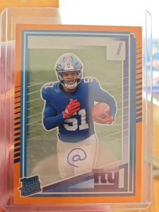Panini Donruss Abdul Carter 2025 clasificación naranja novato automático radiocontrol New York Giants  - Imagen 1 de 3