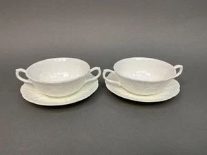 2 WEDGWOOD COUNTRYWARE CREMA DI CAVOLO ZUPPIERA E PIATTINO SET 4 pezzi. Dble Handled - Foto 1 di 12