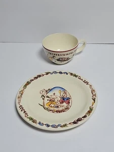 De colección y RARO Hornos Vernon Fuegos de Pascua de Fredericksburg Plato y Taza Conejitos - Imagen 1 de 12