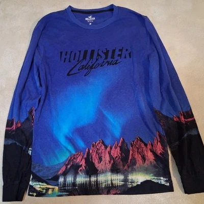 Camisa Hollister Big Boy's Escénica Azul Cuello Redondo XS Montaña Skyline Informal Foto 1 de 4