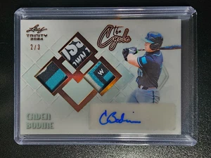 CADEN BODINE 2024 Leaf Trinity MLB Baseball PATCH Auto #2/3 THE CYCLE - Picture 1 of 2