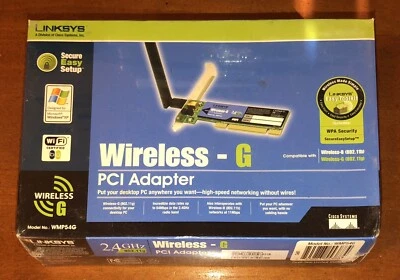Linksys Cisco Wireless-G WMP54G Desktop PCI Network Adapter 54Mbps NEW Sealed - Image 1 of 4