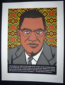 BROTHER MALCOLM X / Brilliant Rare Signed Screen-print Poster BLACK LIVES MATTER - Picture 1 of 5