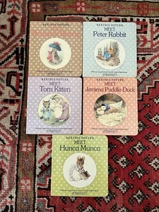 Vintage Beatrix Potter Board books Peter Rabbit Tom Kitten Benjamin Bunny Hunca - Imagen 1 de 7