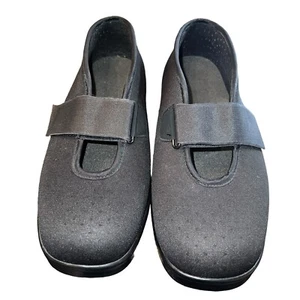 Apex Diabetic Shoes Mens 11 Wide Mary Jane Slip On Ambulator Black Hook Loop - Picture 1 of 6