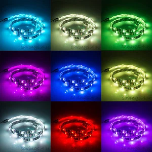 Colour Changing USB LED Strip Light RGB TV PC Laptop 20 Colours - Picture 1 of 5