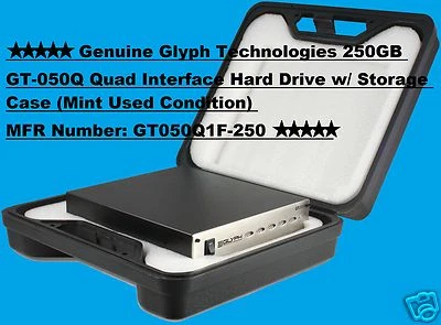 GLYPH Technologies 250GB GT-050Q Quad Interface Hard Drive*MINT USED Condition - Image 1 of 4
