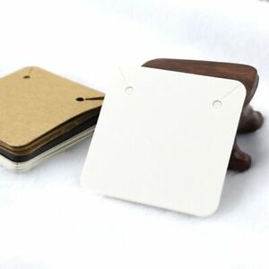 50 Pcs Blank Kraft Paper Jewelry Display Necklace Cards Label Tag Jewelry Making