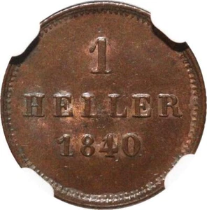 H3485 TOP POP 1/0 Germany Bayern Heller Ludwig Ier 1840 Munich NGC MS64 -> Offer - Picture 1 of 3