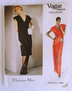 Vogue Sewing Pattern 1650 Christian Dior Dresses Size 12 Uncut Bust 87cm - Picture 1 of 3