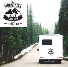 Caravan Sticker The Mountains Are Calling Motorhome Camper Truck Van Vinyl Decal