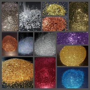 H+V Paul Kamm Premium Glitter/Flitter Buntsteinputz Zusatz Wand Glitzer Silber - Bild 1 von 27
