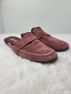 Lucky Brand Womens Size 8.5 (39) Mauve Rawhide Shearling Loafer Slippers Slides - Image 1 of 4