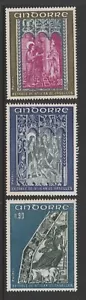 ANDORRA [Fr.] 1972  ALTAR SCREENS MNH set of 3 - Religious ART , 4th Series. - Picture 1 of 1